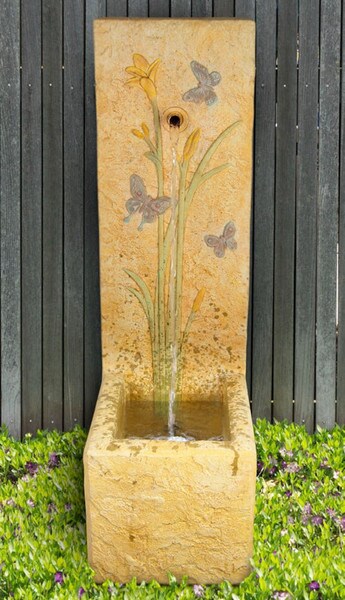 Butterfly Single Spout Garden Fountain butterfiles Outdoor cement artwork
